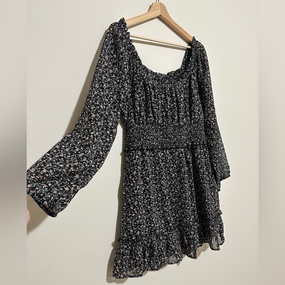 Indulge Black and White Ruffled Smocked Sundress - Picture 2 of 5